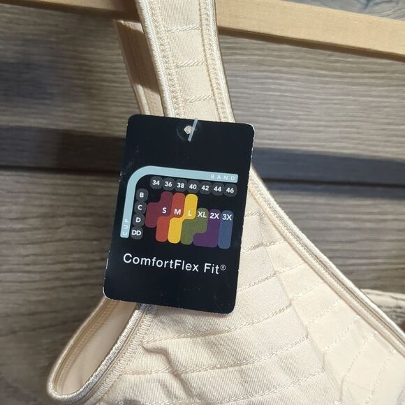 NWT Bali Comfort Fit Women's Wire-Free Bra Size Medium, beige - Picture 3 of 8